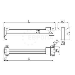 Вешалка выдвижная 250мм GTV WW-WSD250-01B
