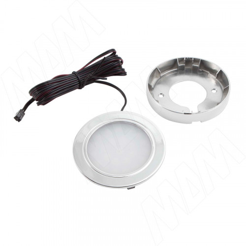 LUNA Светодиодный светильник точечный круглый, хром, 12V, нейтральный белый 4000К, 2W (LN12-RNO-CR-NW2)