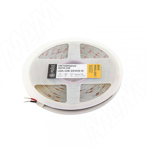 LUX, COB лента светодиодная, 420 диодов, 24V, 5 м, CRI 90, супертеплый белый 2200К, IP20, 10W/1м (LS24-COB-SWW20-10)