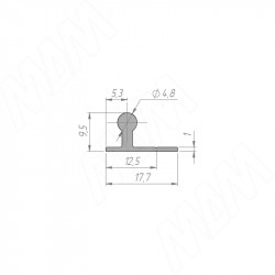 IKM-80AY/FAST Направляющая накладная, серебро, L-2000 (PR011954A-S2)